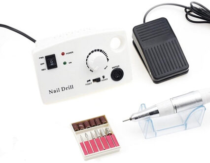 Professionele Elektrische Nagel Boor Machine Accessoires 32W 35000Rpm Nagelvijl Manicure Cutters Nail Boor 402-wit
