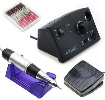 Professionele Elektrische Nagel Boor Machine Accessoires 32W 35000Rpm Nagelvijl Manicure Cutters Nail Boor 402-zwart