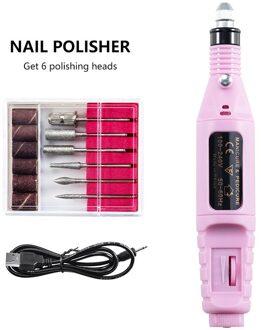 Professionele Elektrische Nagel Boor Machine Nail Bestanden Pen Pedicure 6 Bits Millinguv Led Gel Polish Remover Nail Art Manicure Tool 1