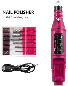 Professionele Elektrische Nagel Boor Machine Nail Bestanden Pen Pedicure 6 Bits Millinguv Led Gel Polish Remover Nail Art Manicure Tool 3