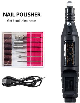 Professionele Elektrische Nagel Boor Machine Nail Bestanden Pen Pedicure 6 Bits Millinguv Led Gel Polish Remover Nail Art Manicure Tool 4