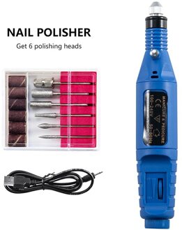 Professionele Elektrische Nagel Boor Machine Nail Bestanden Pen Pedicure 6 Bits Millinguv Led Gel Polish Remover Nail Art Manicure Tool 5