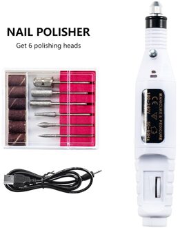Professionele Elektrische Nagel Boor Machine Nail Bestanden Pen Pedicure 6 Bits Millinguv Led Gel Polish Remover Nail Art Manicure Tool