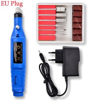 Professionele Elektrische Nagel Boor Machine Polish Slijpen Nail Art Manicure Hulpmiddel Exfoliërende Nail Art Tool blauw EU plug