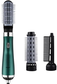 Professionele Elektrische Volumizer Haar Curler Air Föhn Salon Stijltang Roterende Een Stap Warmte Lucht Kam Styling Brush groen
