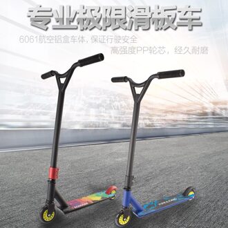Professionele Extreme Scooter Volwassen Kick Scooter Hoge Snelheid Freestyle Surfen Truc Stunt Skatepark Aluminium Pro Scooter zwart
