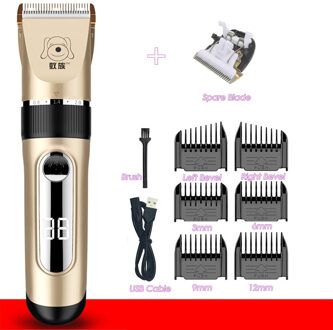 Professionele Grooming Kit Oplaadbare Pet Kat Hond Haar Trimmer Elektrische Clipper Scheerapparaat Set Wasbare Led Display Kapsel Machine Add 1stk Blade