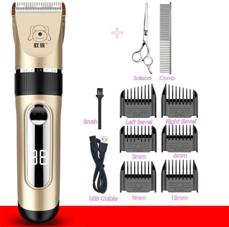 Professionele Grooming Kit Oplaadbare Pet Kat Hond Haar Trimmer Elektrische Clipper Scheerapparaat Set Wasbare Led Display Kapsel Machine Add Tool reeks