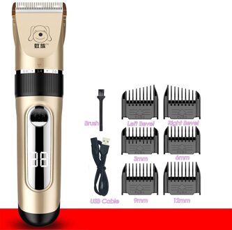 Professionele Grooming Kit Oplaadbare Pet Kat Hond Haar Trimmer Elektrische Clipper Scheerapparaat Set Wasbare Led Display Kapsel Machine standaard