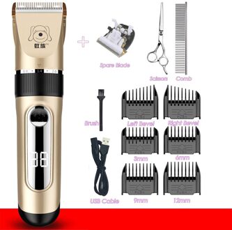 Professionele Grooming Kit Oplaadbare Pet Kat Hond Haar Trimmer Elektrische Clipper Scheerapparaat Set Wasbare Led Display Kapsel Machine Whole reeks