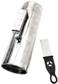 Professionele Grote Roestvrijstalen Guiro Met Schraper Latin Merengue Percussie Muziekinstrument 12X4 Inch Open Uiteinden