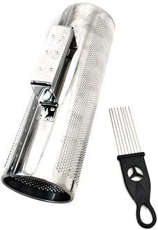 Professionele Grote Roestvrijstalen Guiro Met Schraper Latin Merengue Percussie Muziekinstrument 12X4 Inch Open Uiteinden