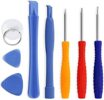 Professionele Gsm-scherm Opening Reparatie Gereedschap Kit Schroevendraaier Tangen Set (Willekeurige Kleur) 8stk