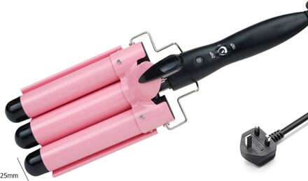 Professionele Haar Krultang Keramische Triple Vat Haar Krultang Strijkijzers Haar Wave Waver Styling Tools Haar Styler Wand roze 25mm