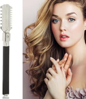 Professionele Haar Snijden Kam Double-Edge Blades Handleiding Haar Knippen Kammen Haar Scheermes Dunner Kapper Kam Haren Styling Gereedschap