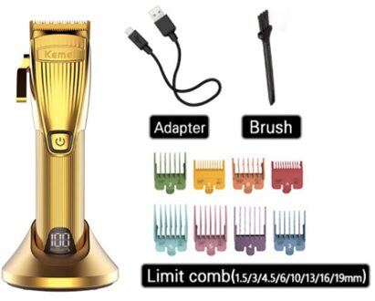Professionele Haar Trimmer Goud Elektrische Trimmer Voor Mannen Draadloze Oplaadbare Scheerapparaat Kapper Haar Snijmachine T Haar Styling K32S geen doos