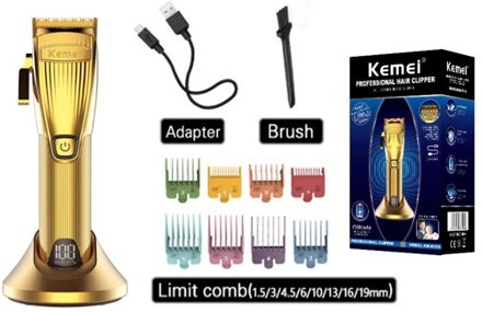 Professionele Haar Trimmer Goud Elektrische Trimmer Voor Mannen Draadloze Oplaadbare Scheerapparaat Kapper Haar Snijmachine T Haar Styling K32S met doos