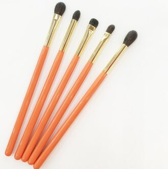 Professionele Handgemaakte Make-Up Kwasten Kit Zachte Blauwe Eekhoorn Geitenhaar Oogschaduw Precieze Blending Brush Oranje Make Up Borstel Set