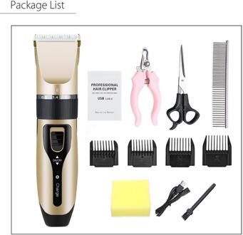 Professionele Hond Haar Trimmer 30W Tondeuse Voor Hond Elektrische Dier Scheren Machine Elektrische Haar Snijmachine USBgold 4 reeks