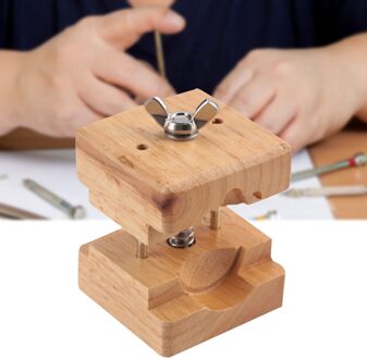 Professionele Houten Horloge Case Blok Bankschroef Klem Beweging Hout + Rvs Horloge Reparatie Tool Kits Voor Horlogemakers