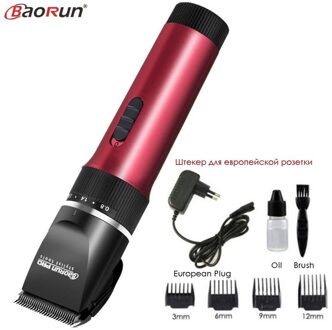Professionele Huisdier Tondeuse Elektrische Kat Hond Grooming Clippers Oplaadbare Scheerapparaat Animal Haar Cutter Remover Kapsel Machine rood standaard