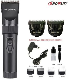 Professionele Huisdier Tondeuse Elektrische Kat Hond Grooming Clippers Oplaadbare Scheerapparaat Animal Haar Cutter Remover Kapsel Machine zwart Add 2stk Blade