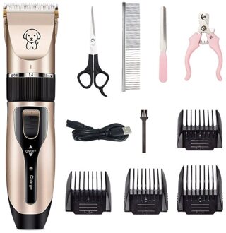 Professionele Huisdier Tondeuse Set Elektrische Hond Haar Trimmer Usb Opladen Huisdier Tondeuse Oplaadbare Low-Noise Pet Haar clip
