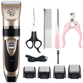 Professionele Huisdier Tondeuse Set Elektrische Hond Haar Trimmer Usb Opladen Huisdier Tondeuse Oplaadbare Low-Noise Pet Haar clip