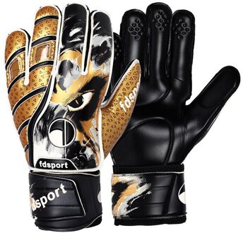 Professionele Jongens Mannen Voetbal Doelman Handschoenen Dikke Latex Voetbal Vinger Beschermende Guard Keeper Goalie Training Handschoenen geel / Size 8