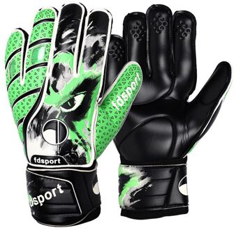 Professionele Jongens Mannen Voetbal Doelman Handschoenen Dikke Latex Voetbal Vinger Beschermende Guard Keeper Goalie Training Handschoenen groen / Size 8