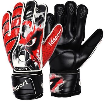 Professionele Jongens Mannen Voetbal Doelman Handschoenen Dikke Latex Voetbal Vinger Beschermende Guard Keeper Goalie Training Handschoenen rood / Size 9