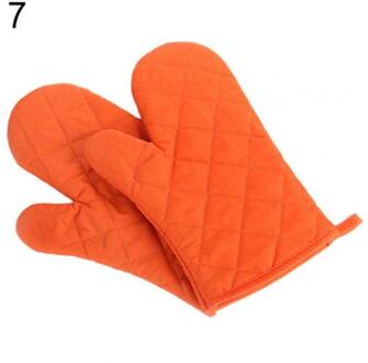Professionele Katoen Ovenwant Heat Proof Slip Protector Keuken Koken Pannenlap Handschoen Keuken Bakvormen Levert Oranje