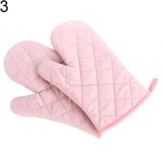 Professionele Katoen Ovenwant Heat Proof Slip Protector Keuken Koken Pannenlap Handschoen Keuken Bakvormen Levert Roze