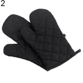 Professionele Katoen Ovenwant Heat Proof Slip Protector Keuken Koken Pannenlap Handschoen Keuken Bakvormen Levert zwart