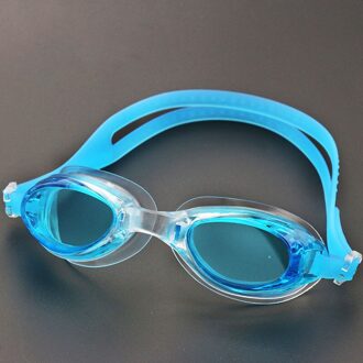 Professionele Kind Anti Fog Zwemmen Bril Brillen Uv Gekleurde Lens Duiken Zwembril Qw meer blauw