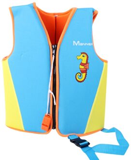 Professionele Kinderen Leven Vesten Opblaasbare Zwemmen Life Vesten Kinderen Leren Foam Reddingsvest Zwemmen Vest blauw L