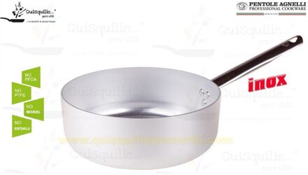 Professionele Kookgerei Lammeren Braadpan 107 Lage 1 Handvat 99,5% Aluminium Handvat Staal Dikte 3 Mm Made In Italië