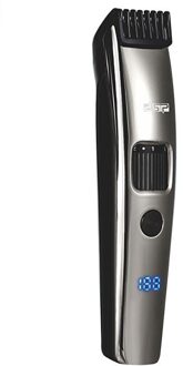 Professionele Lcd Display Verstelbare 1-10Mm Baard Trimmer Elektrische Tondeuse Voor Mannen Stoppels Trimeer Haar Snijmachine Grijs