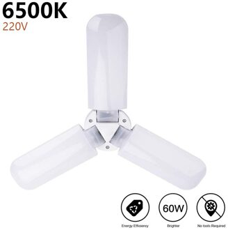 Professionele Licht Led Garage Lichten Super Heldere 60W Daglicht Gloeilampen 6000LM Vervormbare Garage Plafond Led Winkel Lichten 220V Cold wit