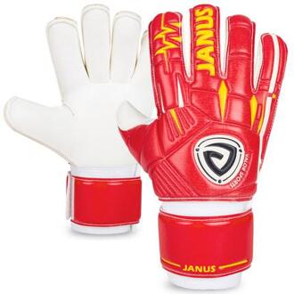 Professionele Mannen Voetbal Doelman Handschoenen Volwassen Voetbal Goalie Handschoenen Keeper Handschoen Verdikte Latex Met Vinger Bescherming wit rood / Size 10