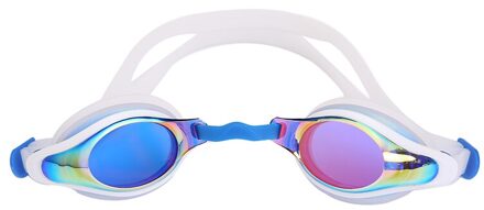 Professionele Mannen Vrouwen Zwemmen Bril Anti Fog Lek Uv Bescherming Zwembril Eye Wear Verstelbare Volwassen Zwemmen Bril rood en blauw