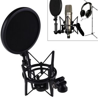 Professionele Microfoon Mic Shock Mount Met Schild Scharnierende Hoofd Telescopische Hoogte Microfoon Houder Stand Beugel