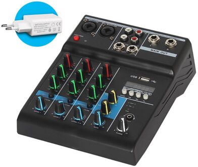 Professionele Mixer 4 Kanalen Bluetooth Sound Mixing Console Voor Karaoke EU