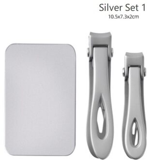 Professionele Nagelknipper Rvs Nail Cutter Vingernagel Teennagel Manicure Trimmer Teennagel Clippers Voor Dikke Nagels zilver reeks 1