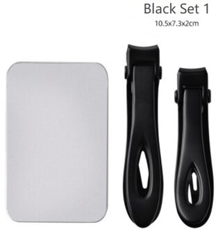 Professionele Nagelknipper Rvs Nail Cutter Vingernagel Teennagel Manicure Trimmer Teennagel Clippers Voor Dikke Nagels zwart reeks 1