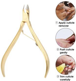 Professionele Nagelknipper Tangen Voor Dode Huid Verwijderen Nail Schaar Ingegroeide Vingernagel Teennagel Cuticle Tang Roestvrij Staal licht geel