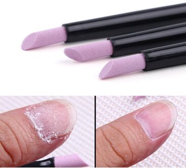 Professionele Nail Art Pusher Zwarte Quartz Hoofd Scrubs Steen Cuticula Stok Pen Spoon Cut Manicure Nagel Polijsten Gereedschap