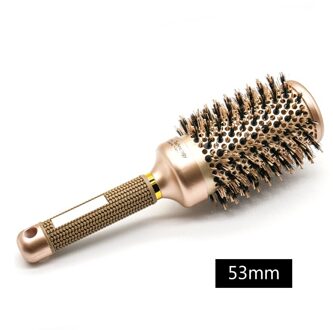 Professionele Nano Technologie Keramische Ionische Haar Ronde Borstel Varkenshaar Antistatische Hittebestendige Haar Curling Borstels 53mm