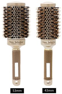 Professionele Nano Technologie Keramische Ionische Haar Ronde Borstel Varkenshaar Antistatische Hittebestendige Haar Curling Borstels 53mm43mm