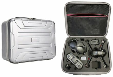 Professionele Opbergtas Harde Shell Eva Voor Dji Fpv Drone Batterij Afstandsbediening Bril Doos Waterdichte Beschermende Draagtas Zilver